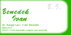 benedek ivan business card
