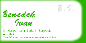 benedek ivan business card